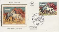 1978-12-09 France French Art Horses Silk FDC (82219)