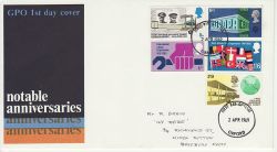 1969-04-02 Anniversaries Stamps Oxford FDC (82235)