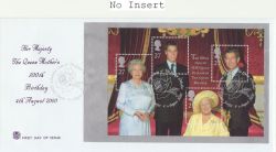 2000-08-04 Queen Mother Booklet Pane M/S Glamis FDC (82564)