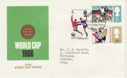 1966-06-01 World Cup Football Stamps Bureau EC1 FDC (82628)