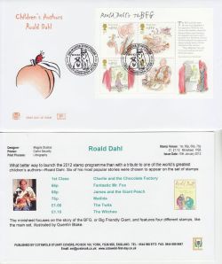2012-01-10 Roald Dahl Stamps M/S Great Missenden FDC (82687)