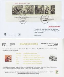 2012-06-19 Charles Dickens Stamps M/S Portsmouth FDC (82696)