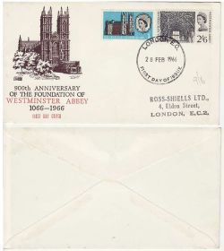 1966-02-28 Westminster Abbey Stamps London EC FDC (82772)