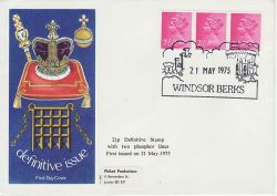 1975-05-21 2½p Definitive 2 Bands Windsor FDC (82791)