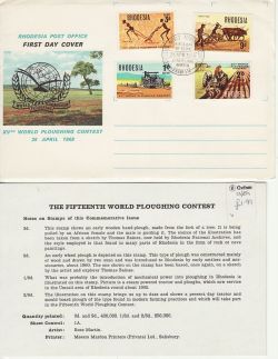 1968-04-26 Rhodesia World Ploughing Contest FDC (82828)