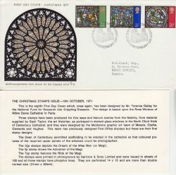 1971-10-13 Christmas Stamps Canterbury FDC (82845)