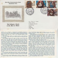 1974-11-27 Christmas Stamps Ottery St Mary FDC (82859)
