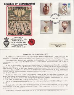 1987-10-13 Studio Pottery British Legion FDC (82914)