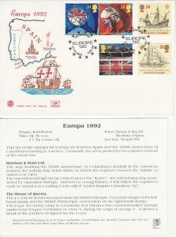 1992-04-07 Europa Columbus City of London FDC (82940)