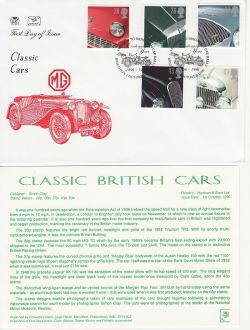 1996-10-01 Classic Cars Stamps Brighton FDC (83059)