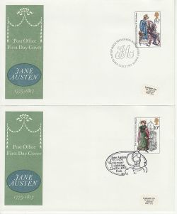 1975-10-22 Jane Austen Stamps x4 Pmks FDC (83088)