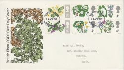 1967-04-24 British Flowers Stamps Reading FDC (83201)