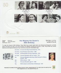 2006-04-18 Queens 80th Birthday Stamps Windsor FDC (83295)