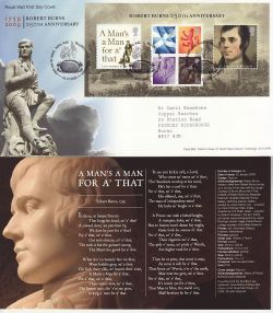 2009-01-22 Robert Burns Stamps M/S T/House FDC (83468)