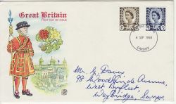 1968-09-04 Wales Definitive Stamps Cardiff FDC (83493)