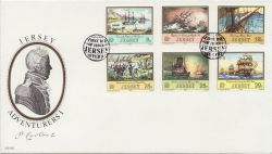 1983-02-15 Jersey Adventurers Ship Stamps FDC (83740)