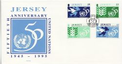 1995-10-24 Jersey United Nations Stamps FDC (83807)