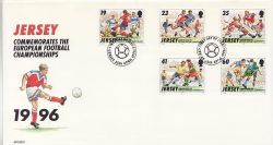 1996-04-25 Jersey Football Stamps FDC (83816)