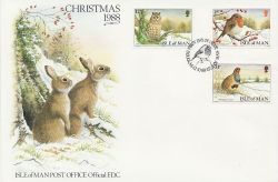 1988-10-12 IOM Christmas Bird Stamps FDC (83847)