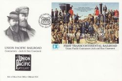 1992-05-22 IOM Union Pacific Railway Stamp M/S FDC (83890)