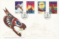 1998-02-14 IOM Vikings Longships Stamps FDC (83978)