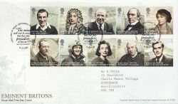 2009-10-08 Eminent Britons Stamps Britannia FDC (84116)