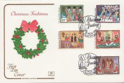 1986-11-18 Christmas Stamps Folkstone FDC (84326)