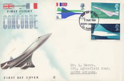 1969-03-03 Concorde Stamps S Shields FDC (84487)