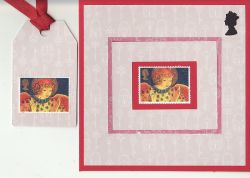 Handmade Christmas Stamp Card & Tag (84501)