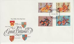 1974-07-10 Medieval Warriors Stamps Oxford FDC (84517)