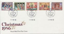 1986-11-18 Christmas Stamps Glastonbury FDC (84565)