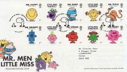 2016-10-20 Mr Men Little Miss Stamps Cleckheaton FDC (84783)
