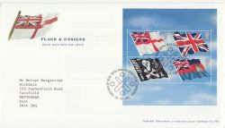 2001-10-22 Flags & Ensigns M/Sheet T/House FDC (84976)