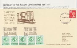 1991-02-01 Railway Letter Service Centenary Souv (85231)