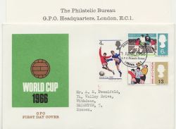 1966-06-01 World Cup Football Stamps PHOS Bureau FDC (85376)