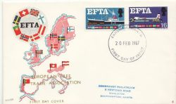 1967-02-20 EFTA Stamps Unusual Fareham FDC (85723)