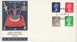 1968-07-01 Definitive Stamps Manchester FDC (85736)