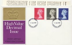 1970-06-17 Definitive High Values Windsor FDC (85761)