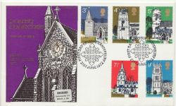 1972-06-21 Parish Churches Thames Gold FDC (85780)