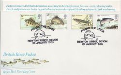 1983-01-26 River Fish Stamps Newton Abbot FDC (85806)
