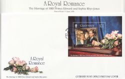 1999-06-19 Guernsey Royal Wedding M/S FDC (86102)