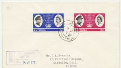 1966-05-03 Antigua Royal Visit Stamps Reg ENV (86203)