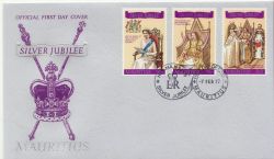1977-02-07 Mauritius Silver Jubilee Stamps FDC (86230)