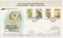 1993-04-06 Zimbabwe Owls Stamps FDC (86290)