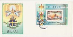 1983-12-22 Belize Christmas Pope Visit M/S FDC (86328)