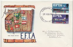 1967-02-20 EFTA Stamps Phos London EC FDC (86590)