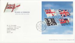2001-10-22 Flags & Ensigns M/Sheet T/House FDC (86773)