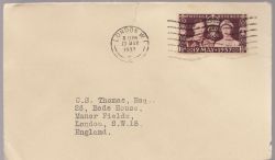 1937-05-13 KGVI Coronation Stamp London W1 FDC (86966)