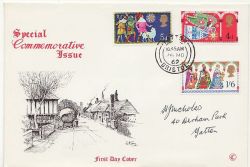1969-11-26 Christmas Stamps Yatton cds FDC (87106)