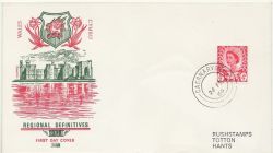 1969-02-26 Wales 4d Definitive Stamp Caernarvon cds (87289)